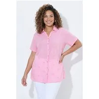 Angel of Style Longbluse Bluse oversized neon Erdbeeren-Stickerei Halbarm