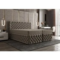 B&B Home Boxspringbett Boxbett Figo II 180 cm 200 cm (H3 Matratze Bonellfederung, Kopfteil, Bettkasten und Topper)