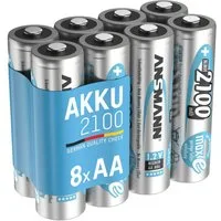 ANSMANN AG Akku AA 2100mAh Mignon NiMH 1,2V - 1000x wiederaufladbar (8 Stück) Akku 2100 mAh (1.2 V)