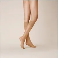 KUNERT Kniestrümpfe SATIN LOOK 20 bequemer, druckfreier Wohlfühlbund, transparent, glänzend