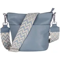 MIRROSI Umhängetasche Damen, Crossbody Bag, Echtleder Made in Italy (1 Tasche 2 Gurte oder Basic Version 1 Tasche 1 Gurt), 24x18x12cm (BXHXT)
