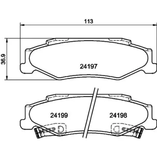Hella Bremsbel?ge hinten Cadillac Xlr Chevrolet Corvette
