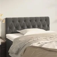 vidaXL Bett, Kopfteil Dunkelgrau 90x7x78/88 cm Samt