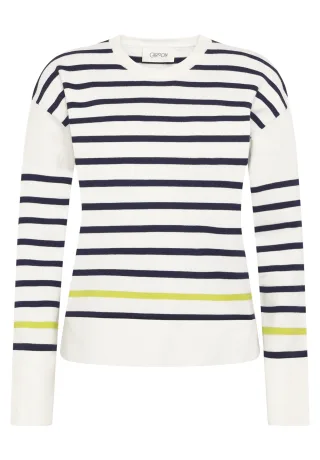 CARTOON - Strickpullover Blau/Weiß - Gr. - 38