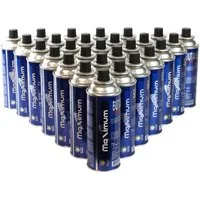 MaXimum Gaskartusche 28 x Butan-Gas-Kartusche: 227g für zuverlässige Outdoor-Geräte, Zubehör für Gasgrill, Gaskocher, Campingkocher, Gaskühlschrank, Gaskühlbox, Lötpistole, Lötbrenner, sowie Bunsenbrenner und andere Geräte mit Bajonett-Anschluss, 1 S