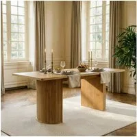 IDIMEX Esstisch GUARDA, Esszimmertisch 160x75cm mit Designfuß in Lamellenoptik MDF Wildeiche