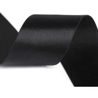 maDDma Satinband Glanz-Satin Gummiband 2m x 5cm Gummilitze 50mm, schwarz
