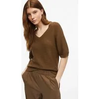 s.Oliver Kurzarmpullover Strickpullover Kurzarm-Strickpullover aus Baumwollmix