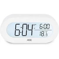 ADE Wecker digital mit Temperaturanzeige Schlummerfunktion, LCD-Display mit Hintergrundbeleuchtung