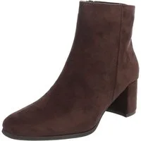 Ital-Design Damen Ankle Boot mit Blockabsatz und Schlupfdesign Stiefelette (92002561) Blockabsatz Stiefeletten in Braun
