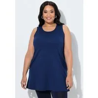 Ulla Popken Longtop Top A-Linie Rundhalsausschnitt ärmellos
