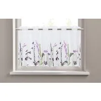 OTTO home Scheibengardine Bille (1 St), Durchzuglöcher, transparent, Voile, transparent, mit einseitiger Stickerei, waschbar, Blumen