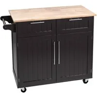 COSTWAY Küchenwagen mit Arbeitsplatte, Schubladen, Rollen, 94x45,5x94,5cm
