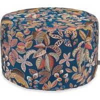 H.O.C.K. Sitzhocker H.O.C.K. Tristan Hocker rund Pouf ø60x40cm blau floral, Hocker, Barhocker & Sitzhocker, Pouf, Badhocker, Wohnzimmer Hocker