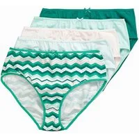 Ulla Popken Midislip Midislips 5er-Pack Zackenmuster/ einfarbig