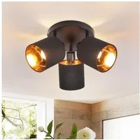ZMH Deckenstrahler Deckenleuchte Vintage Schwenkbar 350° E14 Wohnzimmer, Augenschutz, ohne Leuchtmittel, Schwenkbar E14 X Schwarz