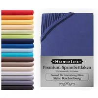 Hometex Premium Textiles Spannbettlaken Premium Boxspringbett Spannbetttuch ideal für Wasserbett und Matratzen, Jersey, Gummizug: Rundumgummizug, Spannbettlaken Premium Qualität 190 g/m², Gekämmte Baumwolle
