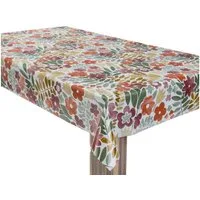 laro Tischdecke Wachstuchtischdecke Blütenwiese Retro Bunt PVC Eckig