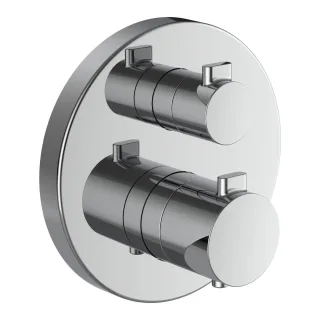 LAUFEN 2-Griff-Wannenthermostat, Unterputz, MEDA, 2 Mischwasserabgänge, chrom HF506677100000