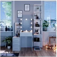 Vicco Schminktisch Conrada, Weiß, 80 cm mit LED Beleuchtung (1-St)