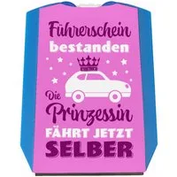 speecheese Parkscheibe Prinzessin Parkscheibe mit Spruch Führerschein bestanden