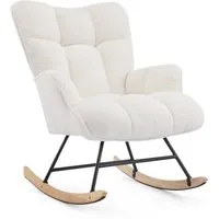 Aunekiv Schaukelstuhl Moderner Relaxsessel & Schaukelsessel in Teddyplüsch-Optik (1 St), perfekt als Stillstuhl & Lesesessel für Wohn- und Babyzimmer