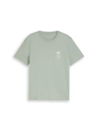 Denim Tom Tailor - T-Shirt mit Palmenprint sea spray - Gr. - L