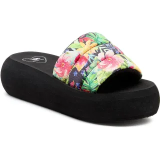 Rocket Dog Splash Bahama Damen Sandalen aus Textil in Schwarz/Mehrfarbig