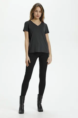 T-shirt Gerade Passform black