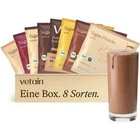 VETAIN Protein Pulver Probierpaket - 8 x 30g - 100% Bio & Vegan - Pulver, Fermentiert, frei von raffiniertem Zucker & künstlichen Süßstoffen