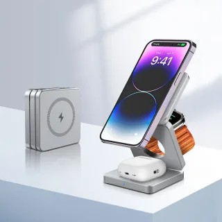 BlitzWolf BW-iw30 3-in-1 Foldable Magnetic 15W Wireless Charger Fast Charging Station for iPhone 17 16 15 14 13 12 Pro/M