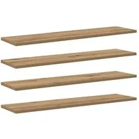 vidaXL Bücherregal Regalbrett 3 Ebenen 4 pcs 80 x 20 x 1,5 cm Holzwerkstoff Braun, 4-tlg.