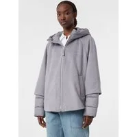 comma Funktionsjacke Outdoor-Jacke Cape-Jacke aus Wollmix mit Steppdetails