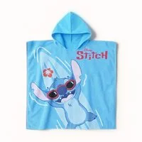 Lilo & Stitch Badeponcho für Kinder mit Kapuze Strandponcho aus Polyester 55 x 110 cm
