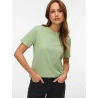 Vero Moda Kurzarmshirt VMPAULINA SS T-SHIRT GA JRS NOOS Baumwolle, regular fit