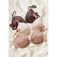 petite fleur by Lascana Push-up-BH (Packung, 3 Stück) mit Bügel im attraktiven Multipack, Dessous