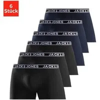 Jack & Jones Trunk JACCRISP im 6er Pack mit Logobund und Stretchkomfort (Packung, 6-St) unifarben mit Farbeinsatz, modisch, eng anliegend, Baumwollmischung