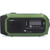 Nedis RDDBCR2000GN Notfallradio (DAB+ Radio, 8 W, DAB+/FM, Solar, Handkurbel, Powerbank, LED-Taschenlampe, SOS-Funktion)