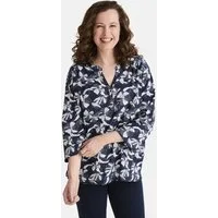 STOOKER WOMEN 3/4-Arm-Shirt MARIE Print Shirt Bluse 3/4-Arm Regular Fit Shirt Bluse Baumwolle Shirt Knopfleiste für Damen