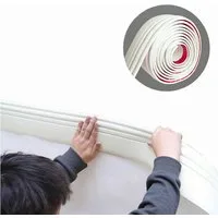 Agger Sockelleiste Weichsockelleiste, 9.8cm x 2m Weichsockelleiste Selbstklebend, L: 200 cm, H: 9.8 cm, für Küche und Badezimmerm, Flexible Knickleiste