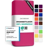 Jacobson Spannbettlaken BOXSPRING & ÜBERLÄNGE aus 100% Baumwolle, für hohe & lange Matratzen, Jersey Bettlaken 160 g/m²