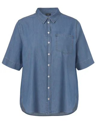 VIA APPIA DUE - Bluse Hemdkragen 1/2 Arm Jeans jeans hellblau - Gr. - 50