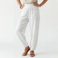 OriginalYou Leinenhose Sommerliche Leinen Pumphose luftig leichte Schlupfhose luftig & leichtes Leinengewebe, elastischer Bund, in Unifarbe