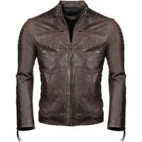 PAULGOS Lederjacke Herren Jacke Übergangsjacke Biker Look 100% Echtleder D1