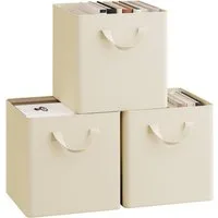 Woltu Aufbewahrungsbox (3 St), faltbare Stoffboxen 3 Stück, mit Griffen Metallrahmen