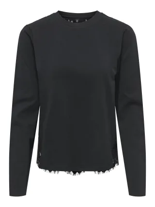 ONLY - ONLLANIA L/S LACE TOP CS JRS Black - Gr. - S