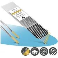 STAHLWERK Stabelektroden Wolframelektroden WL15 gold 5 x 1,6 mm + 5 x 2,4 mm, (Packung), Universalelektrode für nahezu alle Anwendungen bis 220 A