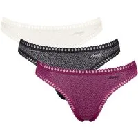 sloggi String GO Crush (3er Pack) dehnbare Spitzendetails, Multipack, Cotton-Mix, bequem