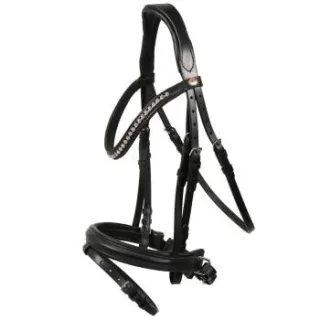 Hans Melzer Horse Equipment Hans Melzer Trense Valluhn schwarz/silber schwedisches Reithalfter Pony