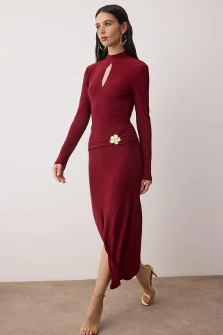Elegantes, figurbetontes Maxikleid für Damen, gerade geschnitten, lang/perfekt für den Abend